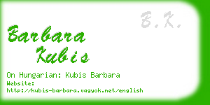 barbara kubis business card